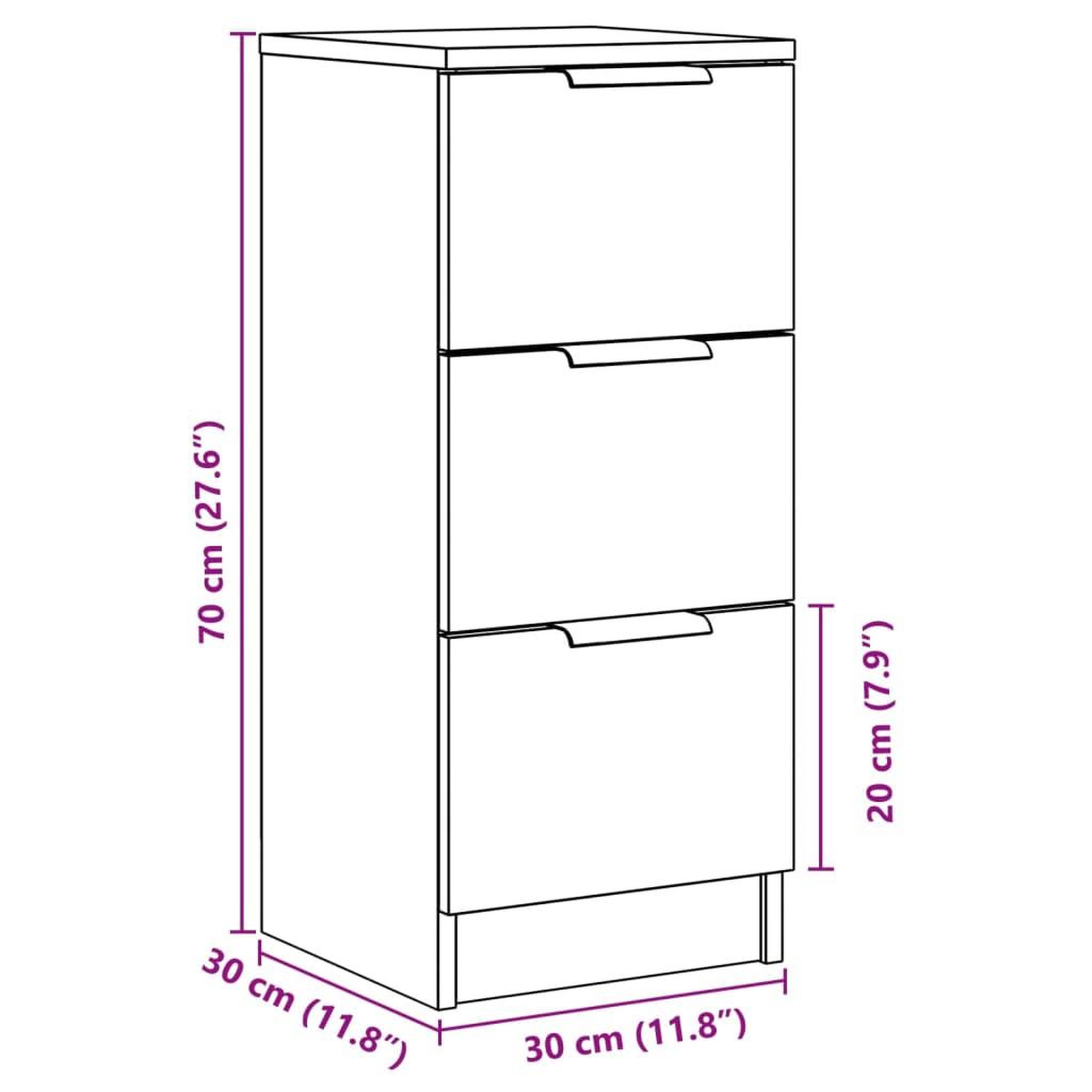 Voir la diapositive 6 : VIDAXL Buffet vieux bois 30x30x70 cm bois d'ingenierie