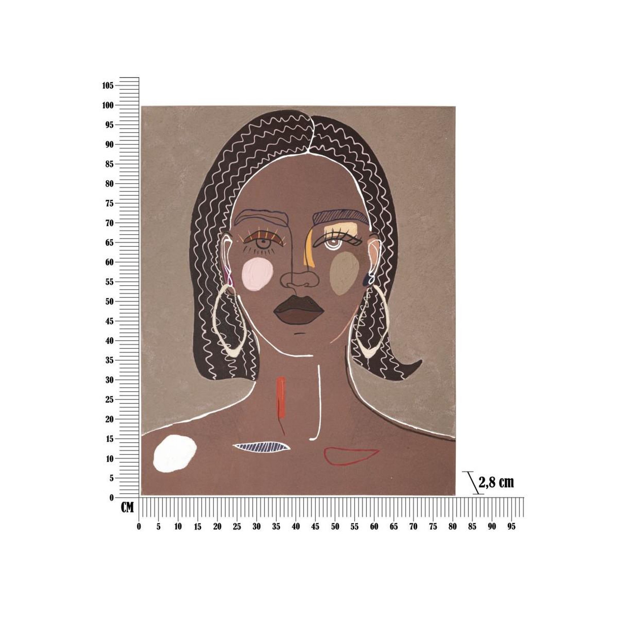 Voir la diapositive 6 : Paris Prix Toile imprimée déco  tribal face  80x100cm marron