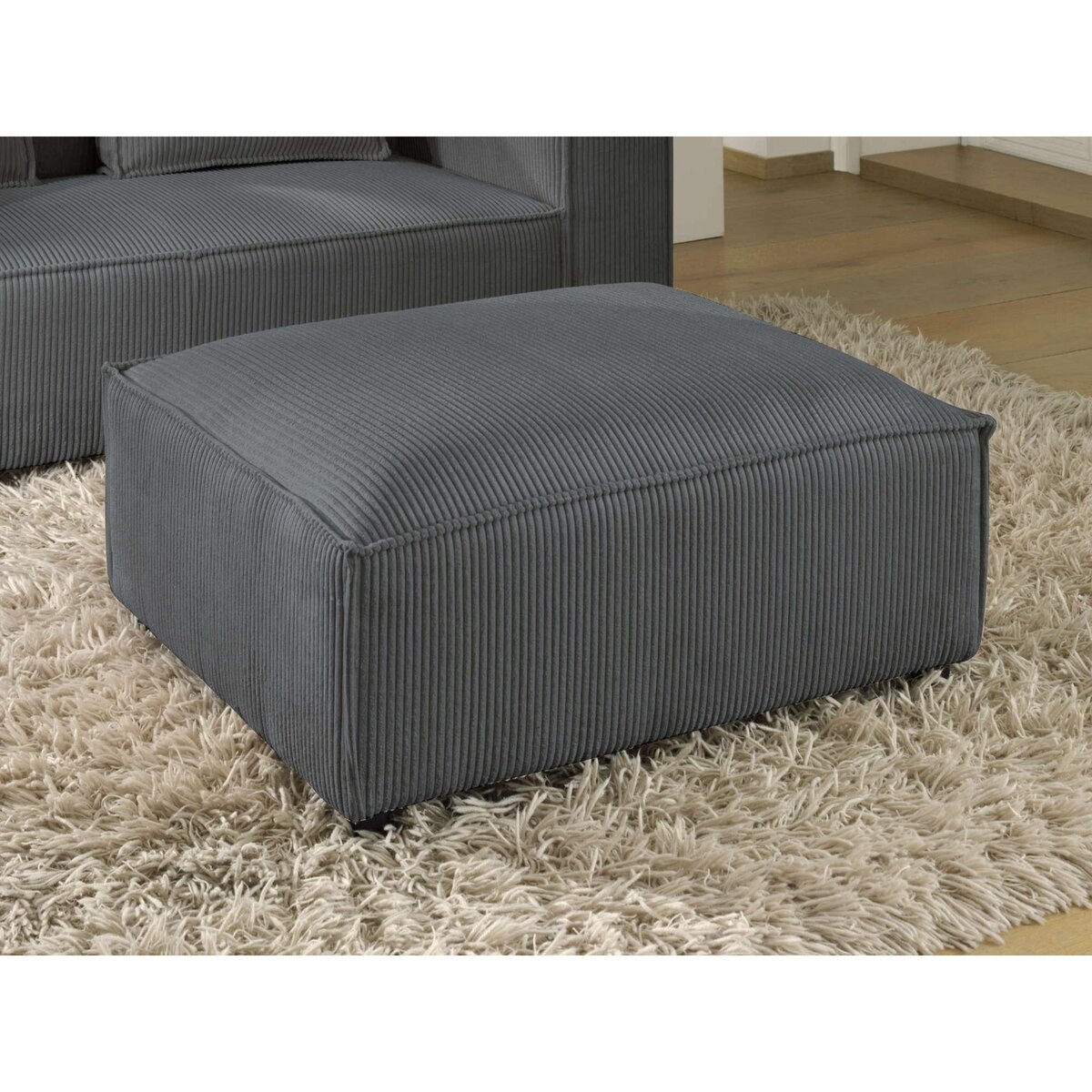 LISA DESIGN Stella - pouf en velours côtelé - style contemporain