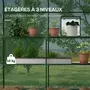OUTSUNNY Serre de jardin 4 tablettes dim. 1,4L x 1,43l x 1,9H m porte déroulante fenêtre acier PE haute densité vert