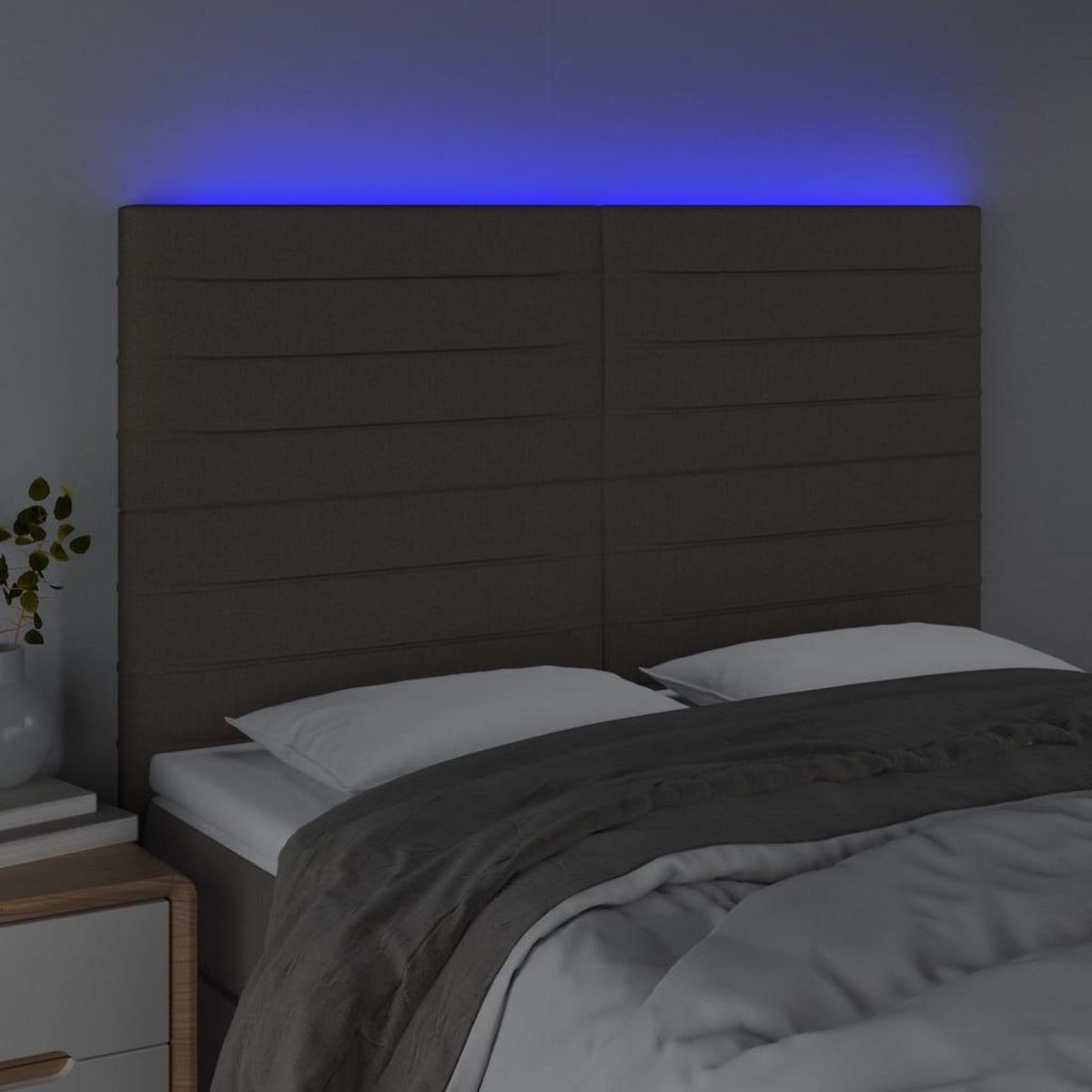 VIDAXL Tete de lit a LED Taupe 144x5x118/128 cm Tissu