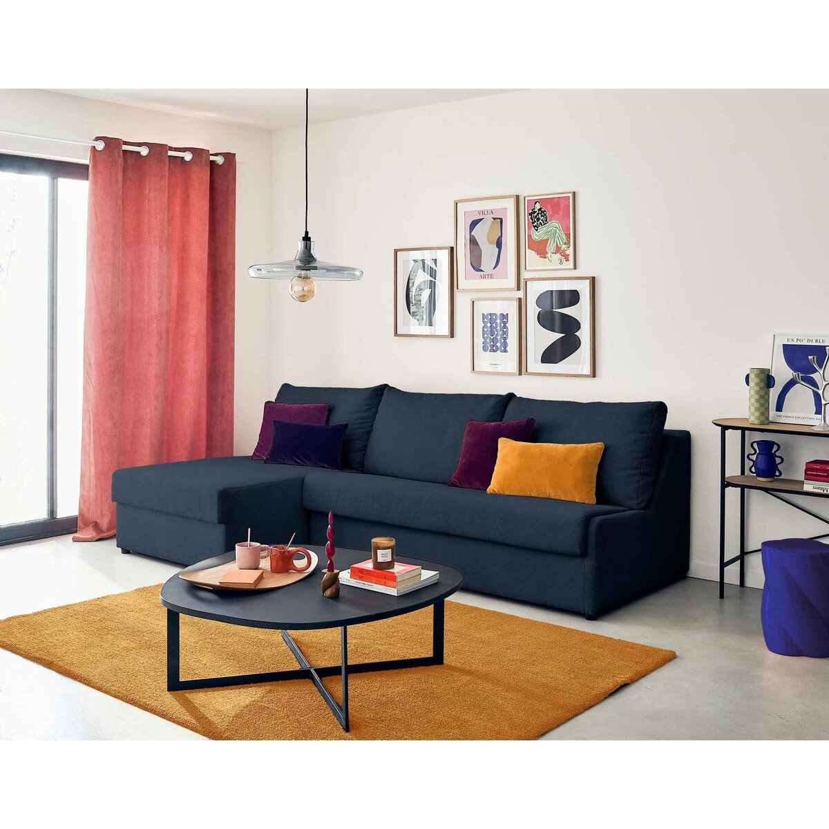 LISA DESIGN Palmira - canapé d'angle gauche - 4 places - convertible couchage quotidien - matelas 14 cm - en velours côtelé