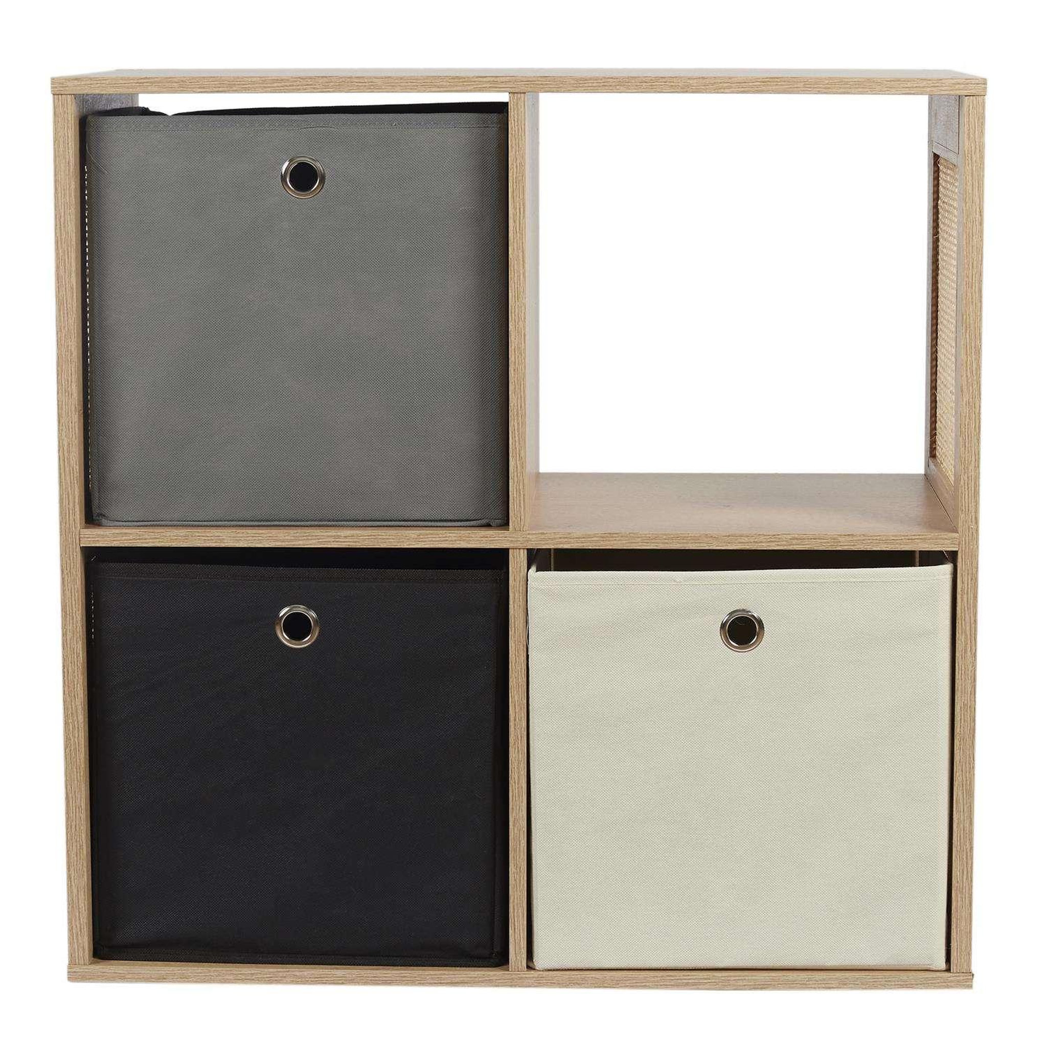 Voir la diapositive 5 : The Home Deco Factory Etagère de rangement 4 cases bali en cannage - marron