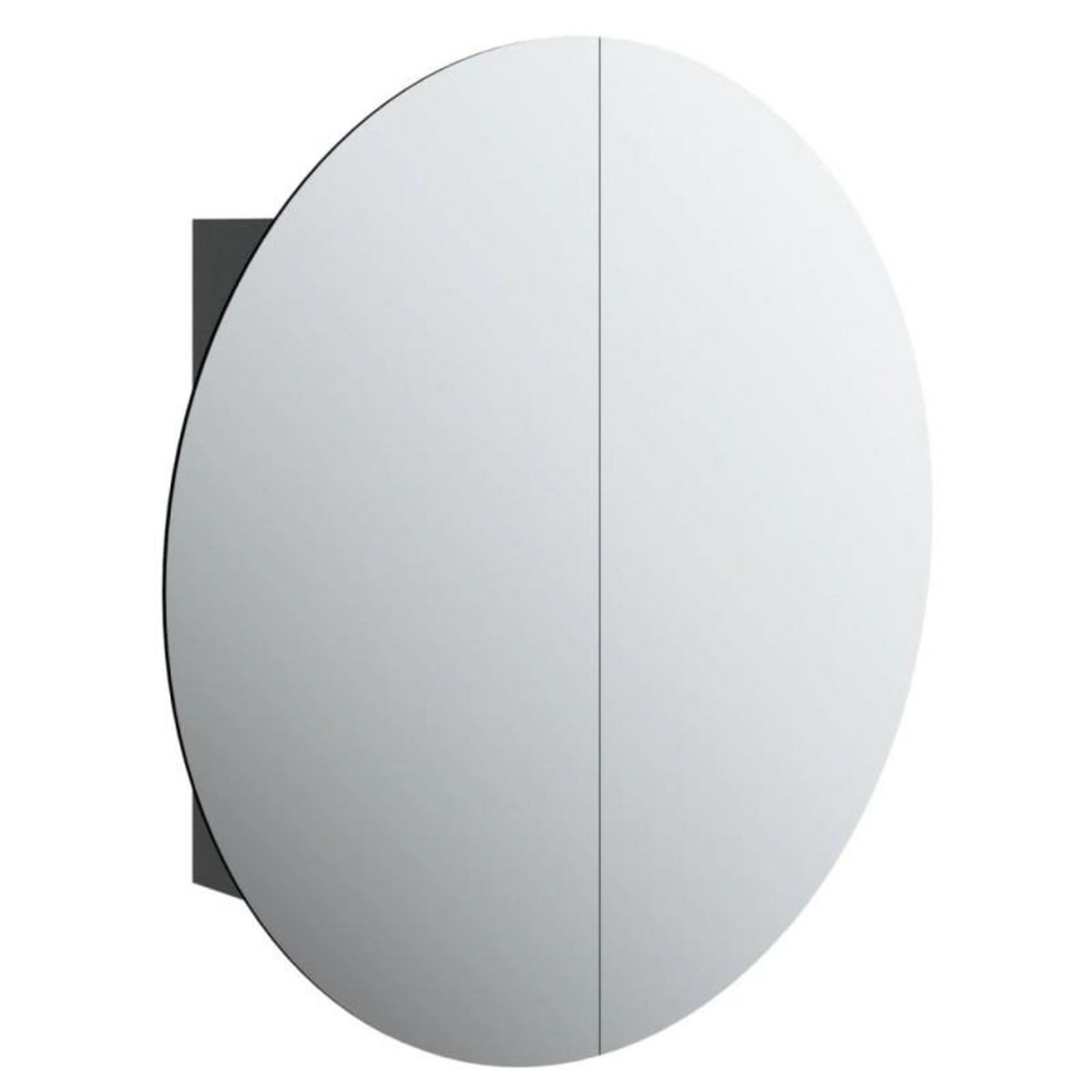 VIDAXL Armoire de salle de bain miroir rond et LED Noir 54x54x17,5 cm