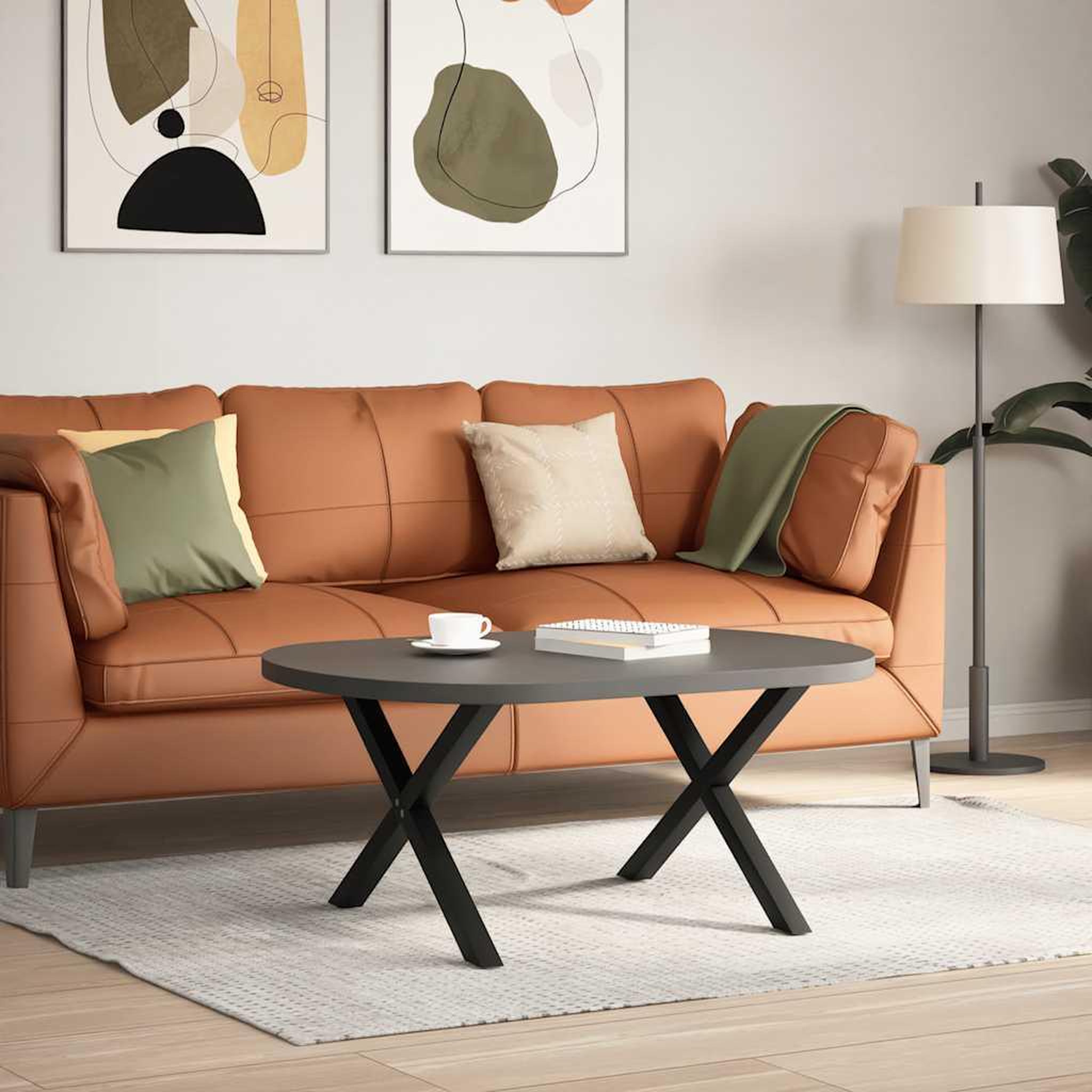 Voir la diapositive 2 : VIDAXL Pieds de table basse forme de X 2 pcs noir 70x(42-43) cm acier