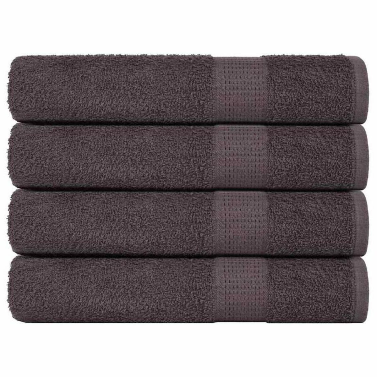 VIDAXL Serviettes de sauna 4 pcs anthracite 80x200 cm 100% coton