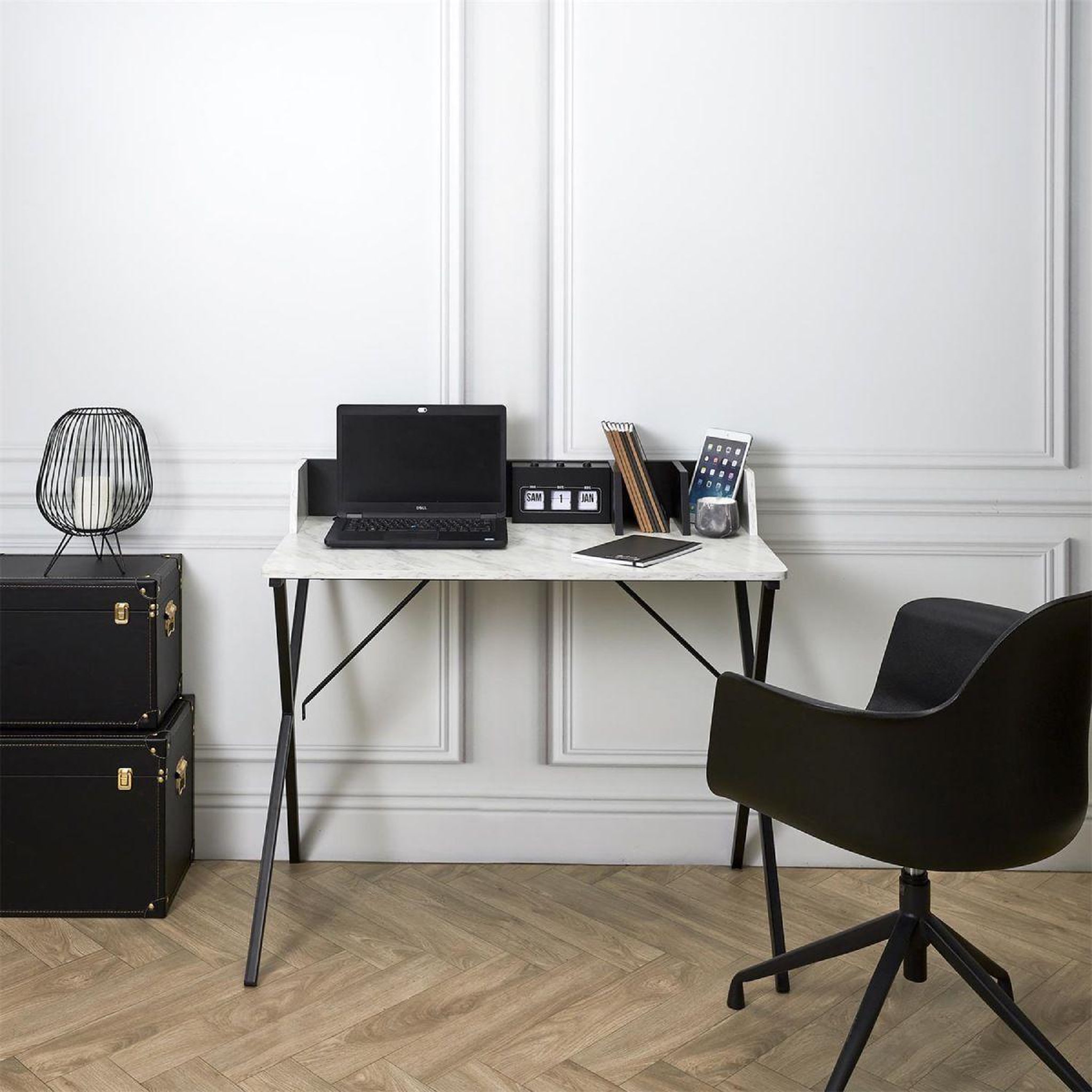 Voir la diapositive 6 : The Home Deco Factory Bureau effet marbre  brice  90cm gris
