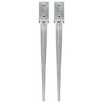 VIDAXL Piquets au sol 2 pcs Argente 7x7x75 cm Acier galvanise