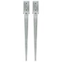 Voir la diapositive 1 : VIDAXL Piquets au sol 2 pcs Argente 7x7x75 cm Acier galvanise