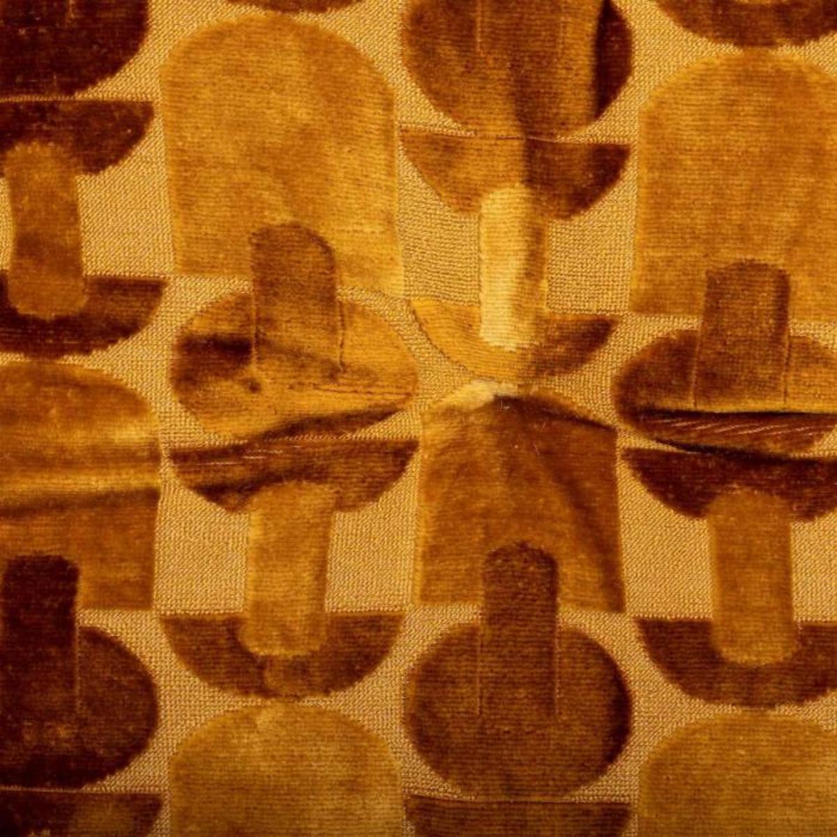 ATMOSPHERA Galette de Chaise en Velours  Luna  38x38cm Ocre