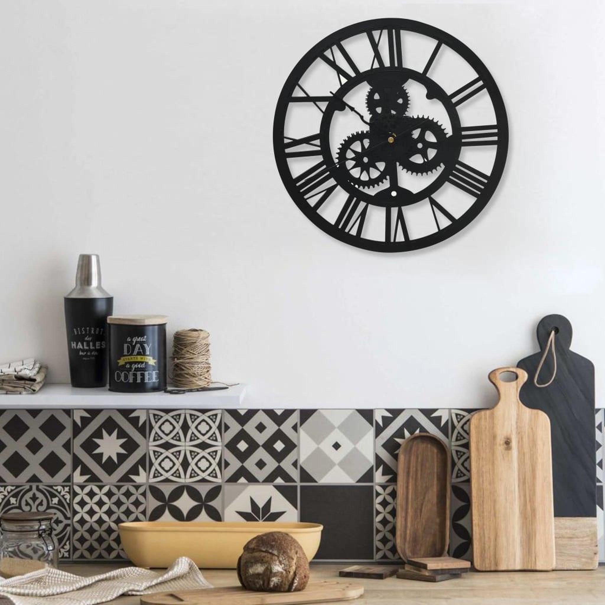 VIDAXL Horloge murale Noir 30 cm Acrylique