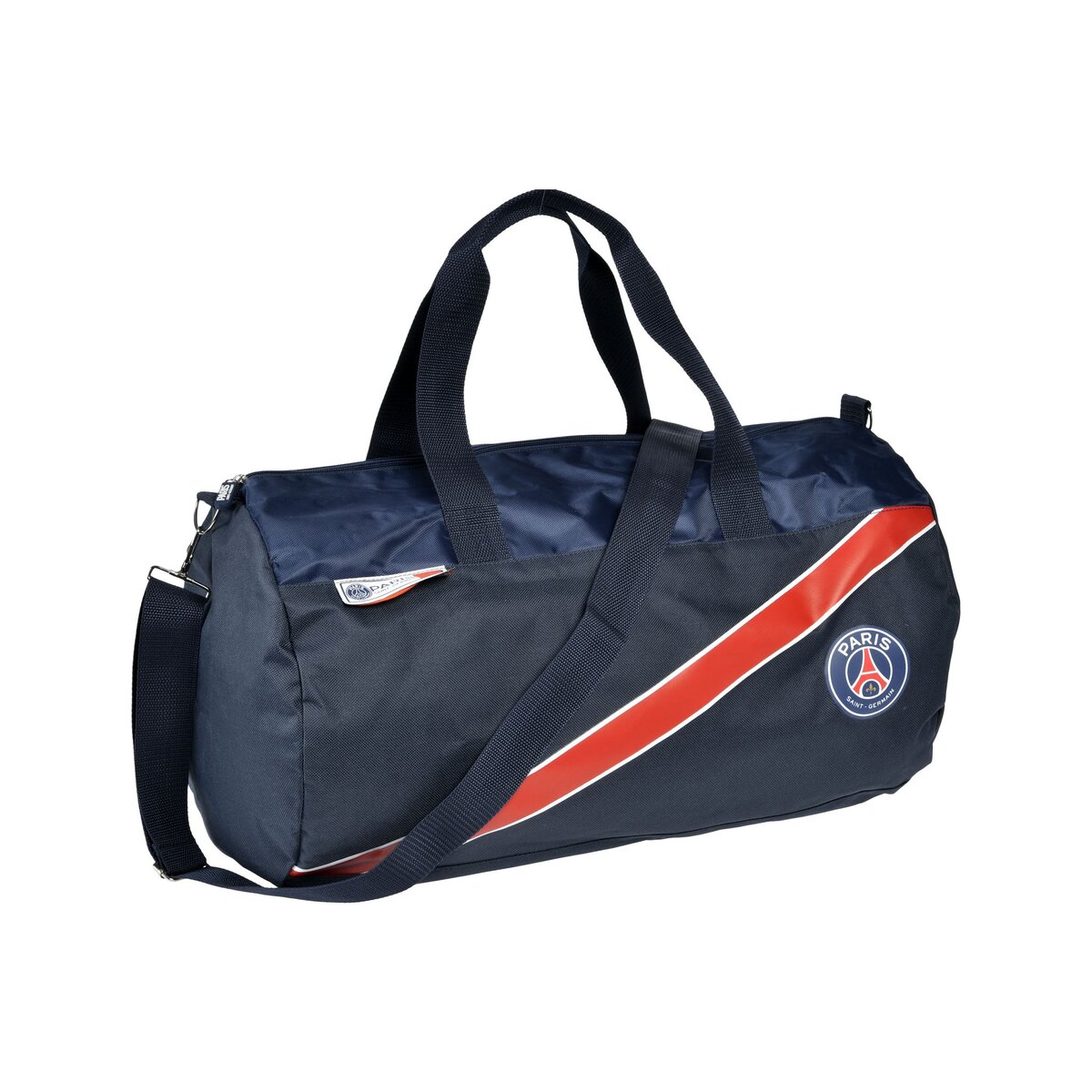 Sac de sport polochon 1 compartiment 50cm gar on PSG noir pas cher