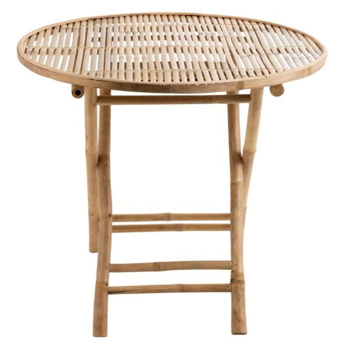 Paris Prix Table de Jardin Pliable  Bambou  90cm Naturel