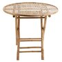 Voir la diapositive 2 : Paris Prix Table de Jardin Pliable  Bambou  90cm Naturel