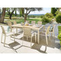 Voir la diapositive 2 : HESPERIDE Table de jardin carrée extensible alu Evasion 8/10 places Beige lin - Hespéride