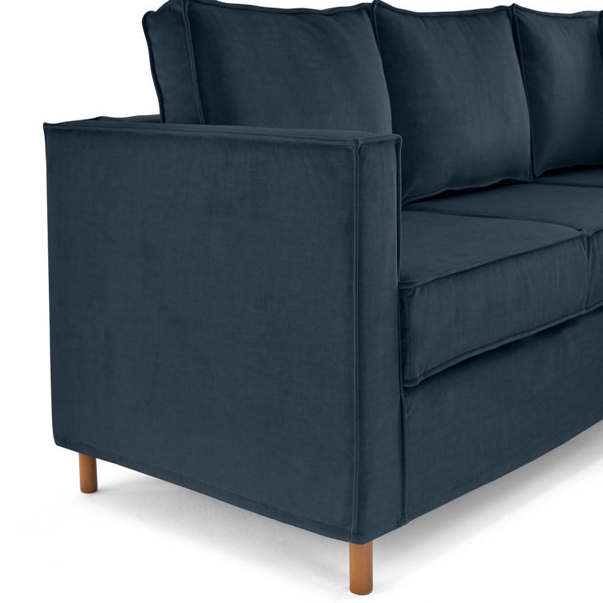 Voir la diapositive 6 : LISA DESIGN Jake - canapé déhoussable d'angle droit 5 places en velours