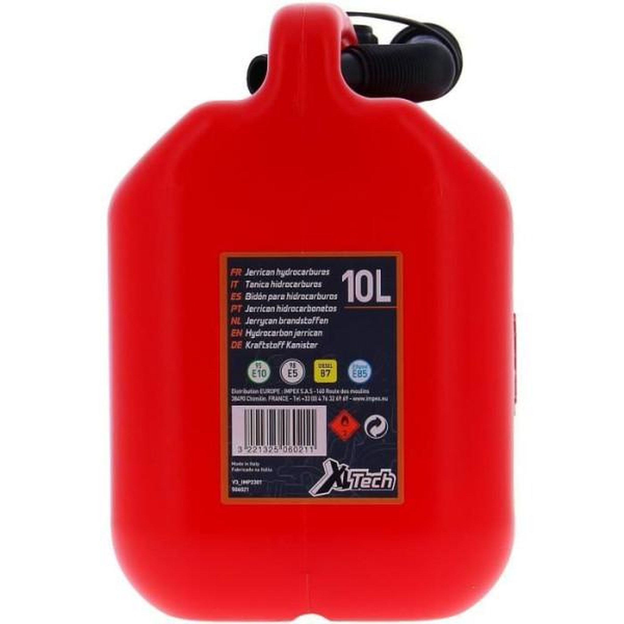 Voir la diapositive 5 : XL TECH Jerrican plastique - xl tech - 506021 - capacité 10 litres - homologué spécial hydrocarbures