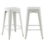 Voir la diapositive 1 : Rendez vous déco Lot de 2 tabourets pour îlot central 66 cm en métal blanc mat-Indus