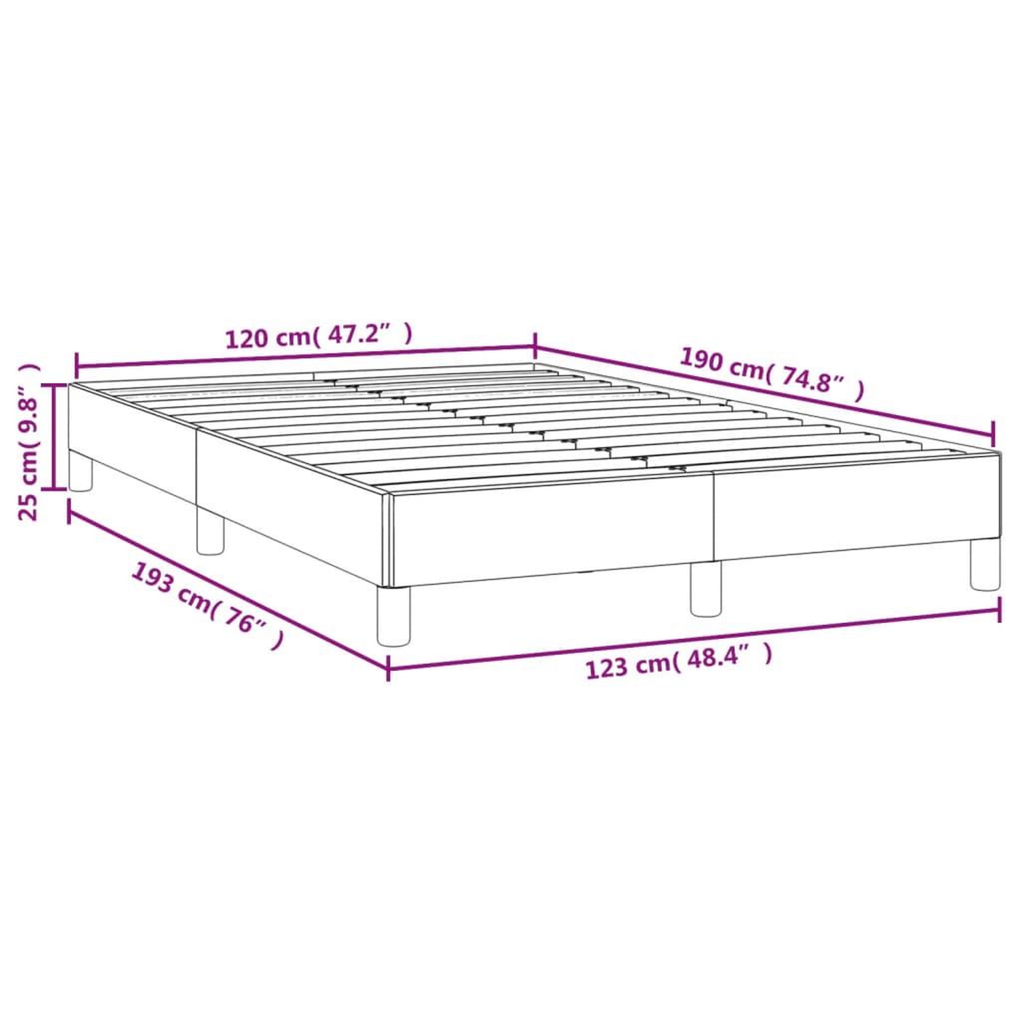 Voir la diapositive 6 : VIDAXL Cadre de lit sans matelas noir 120x190 cm similicuir