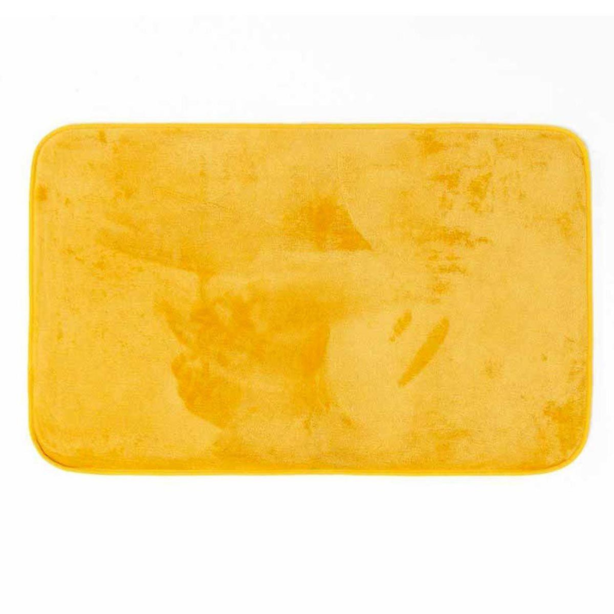Douceur d'Intérieur Tapis uni en flanelle  flanou  50x80cm jaune