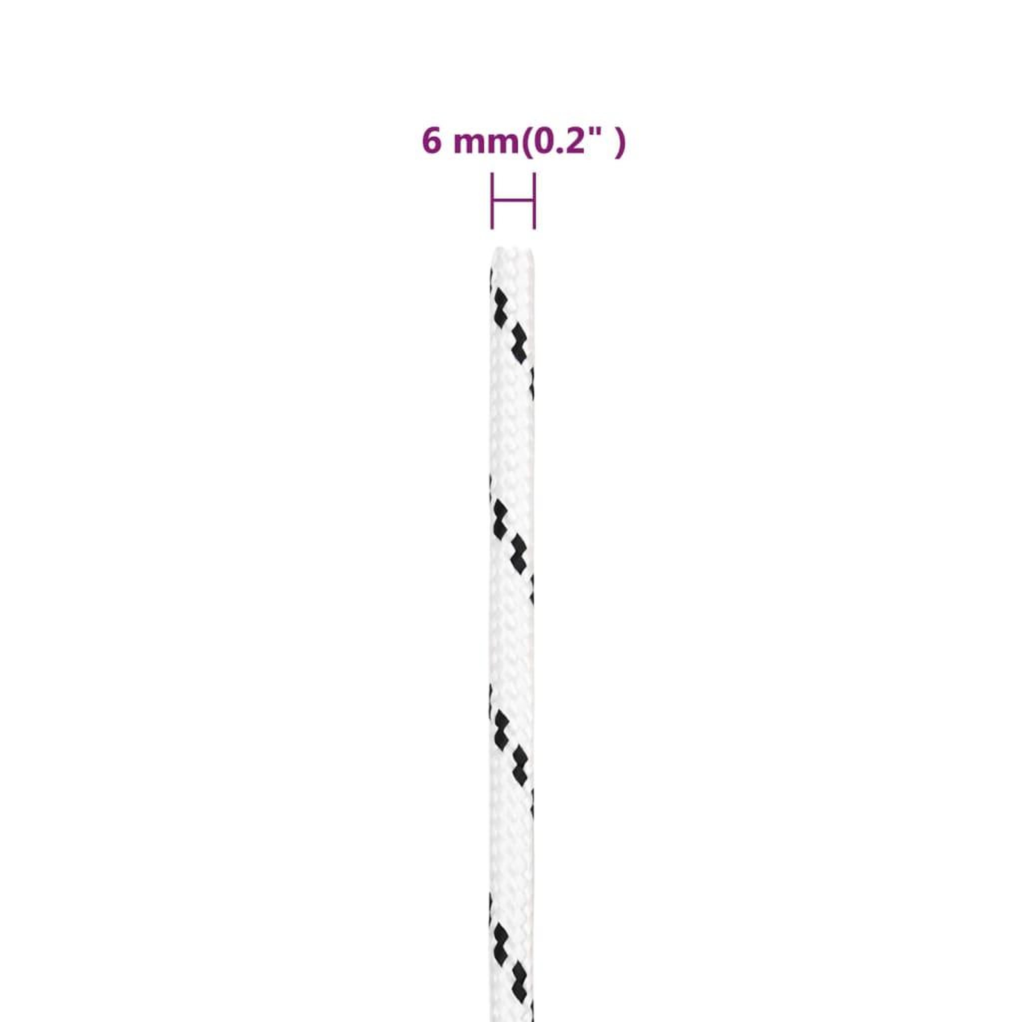 Voir la diapositive 5 : VIDAXL Corde de bateau tresse Blanc 6 mmx100 m Polyester