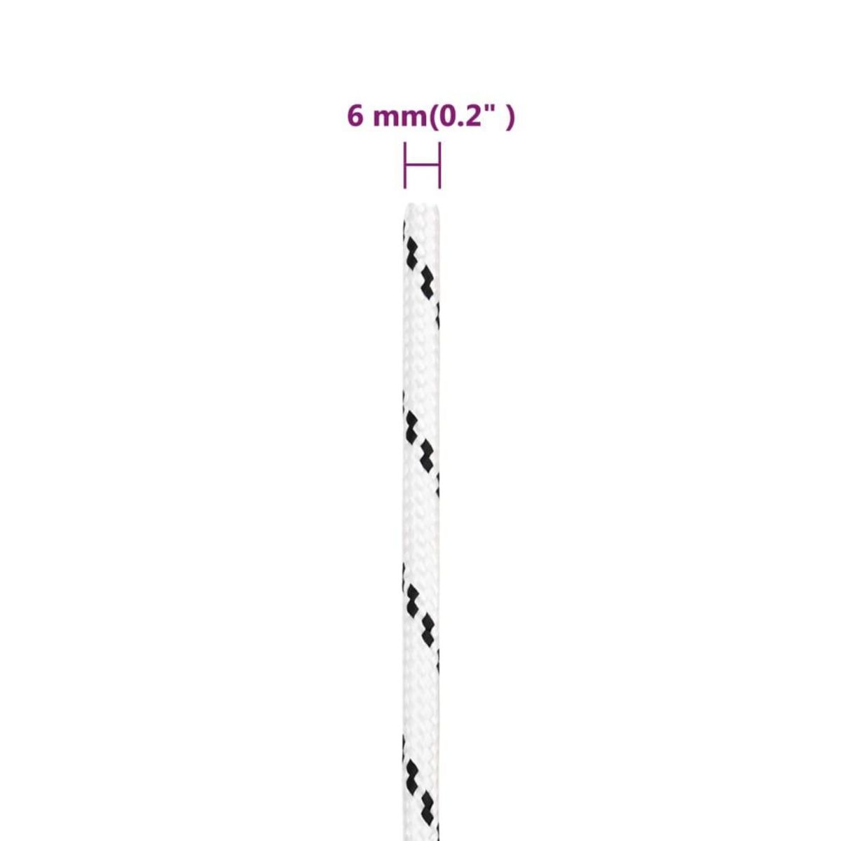 VIDAXL Corde de bateau tresse Blanc 6 mmx100 m Polyester