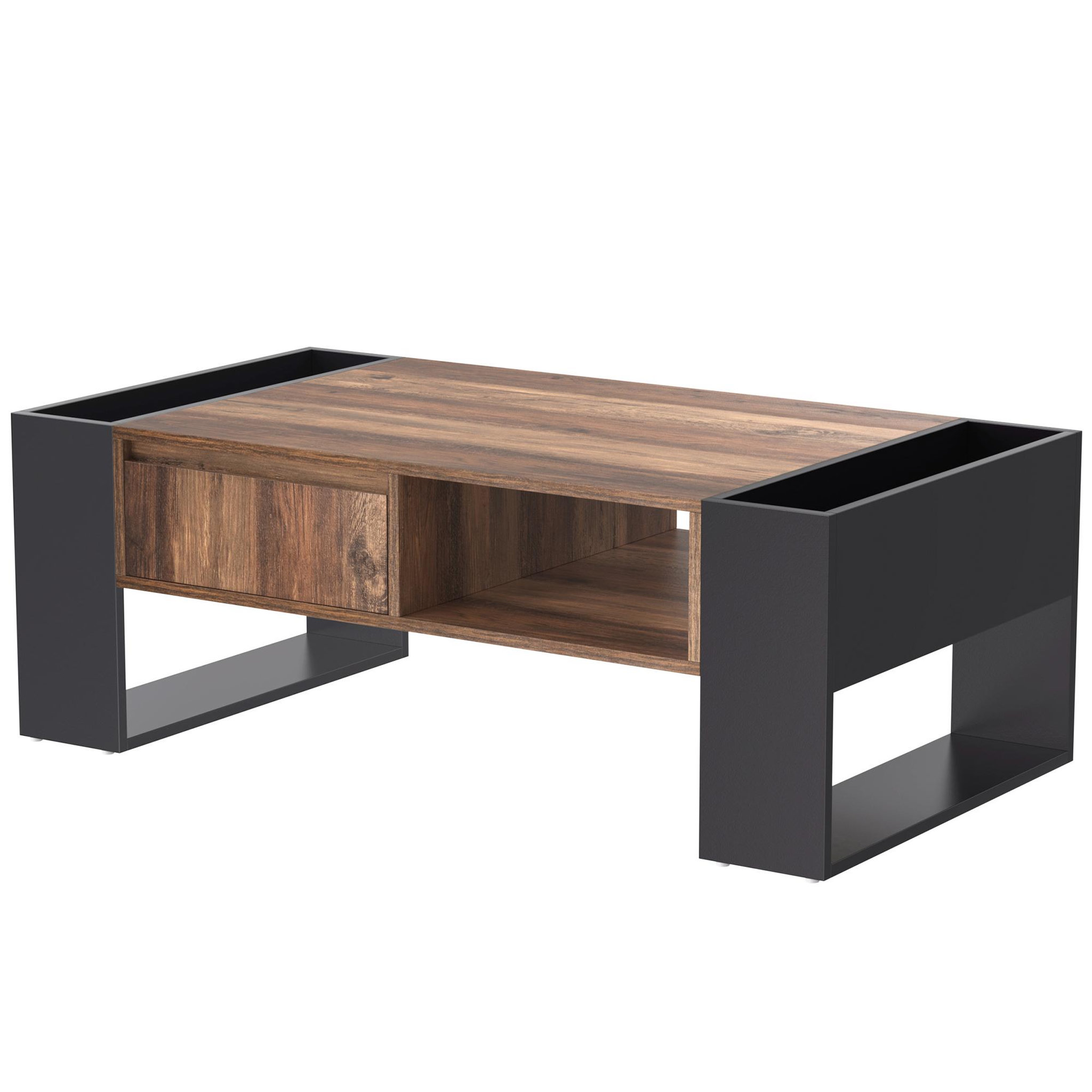 Voir la diapositive 4 : MERAX Table Basse 111 X 40 X 60 Cm Marron