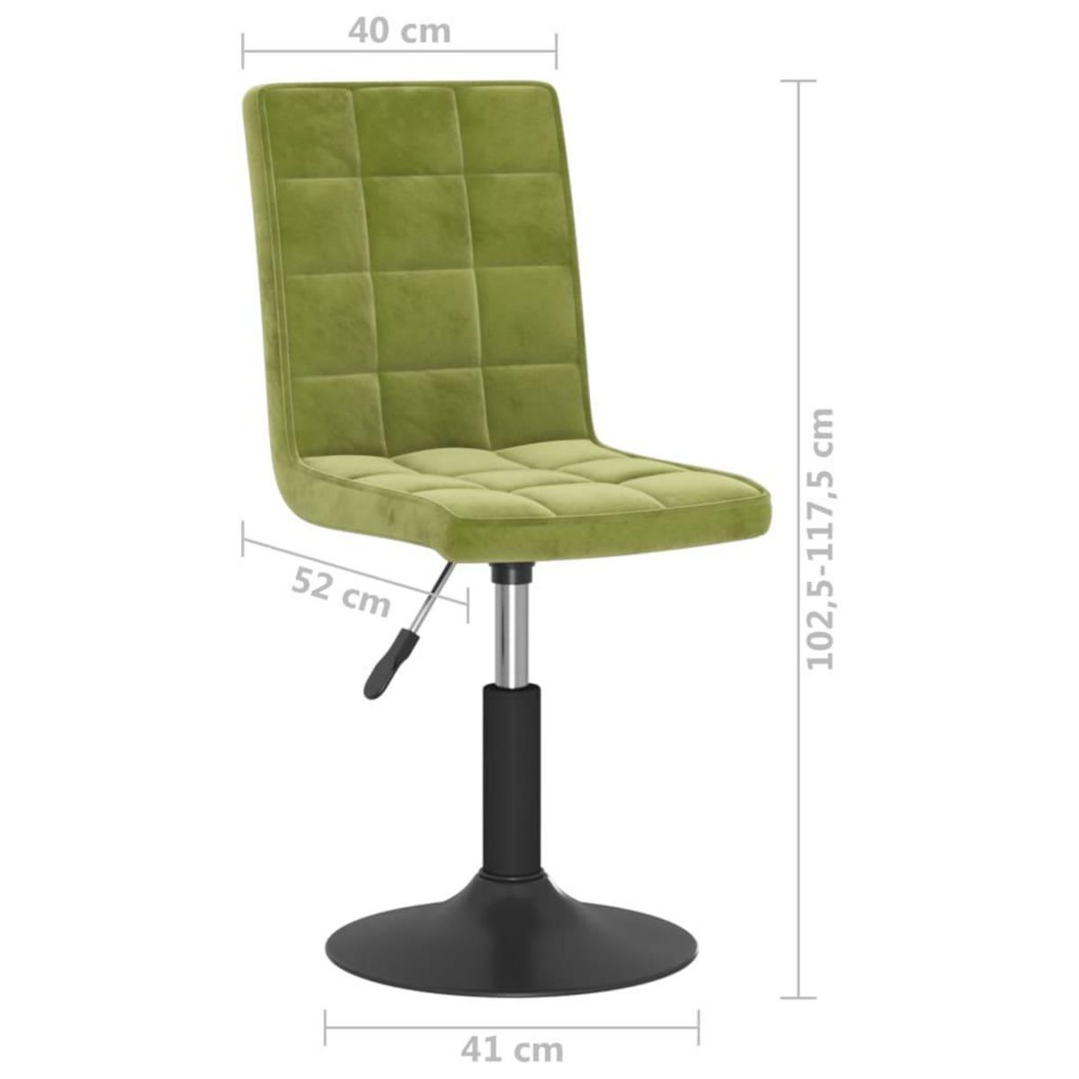 VIDAXL Chaises pivotantes a manger lot de 6 vert clair velours