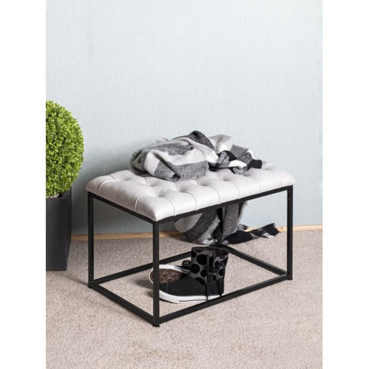 Paris Prix Tabouret Design  Olmida  60cm Gris & Noir