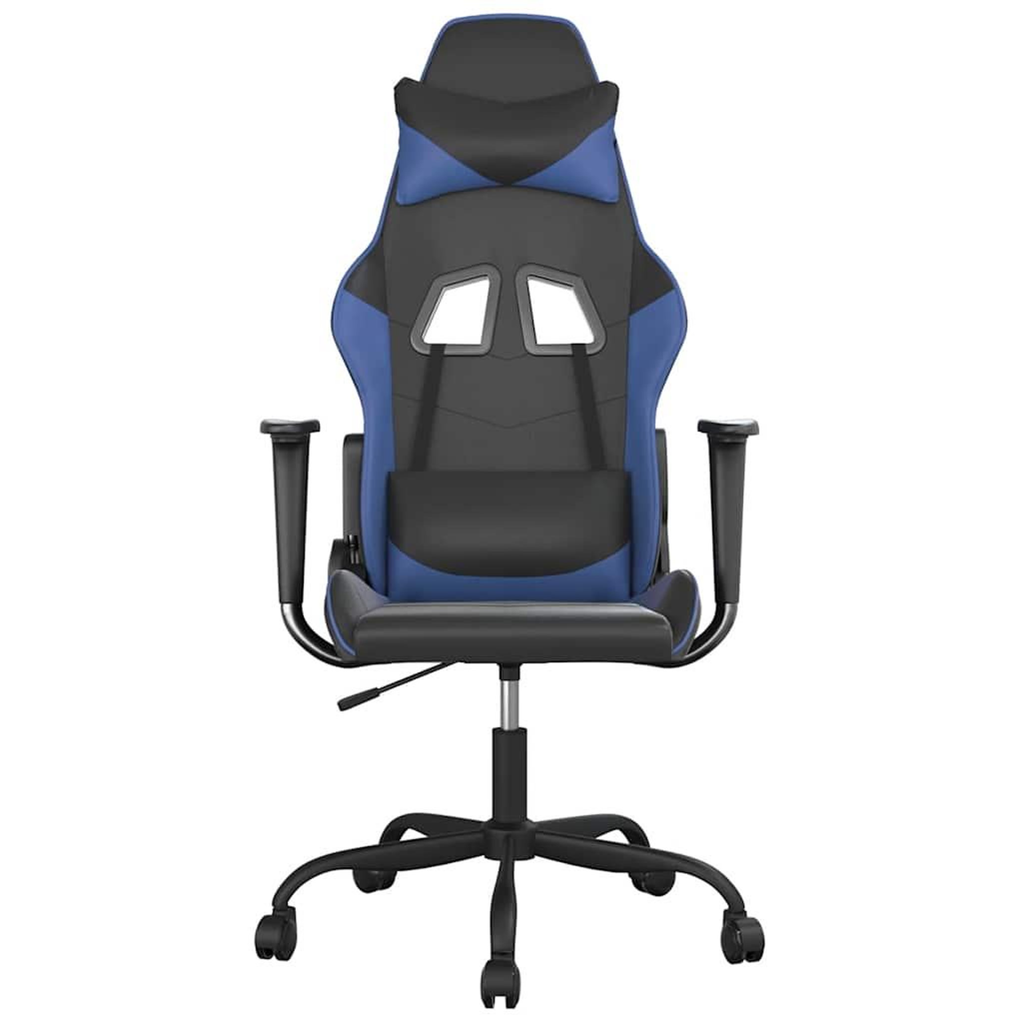 Voir la diapositive 3 : VIDAXL Chaise de jeu Noir et bleu Similicuir