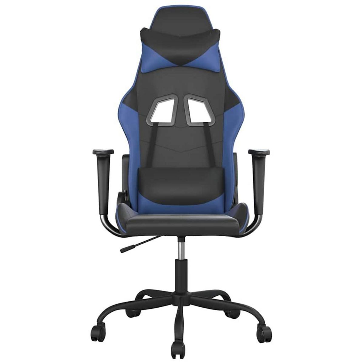 VIDAXL Chaise de jeu Noir et bleu Similicuir
