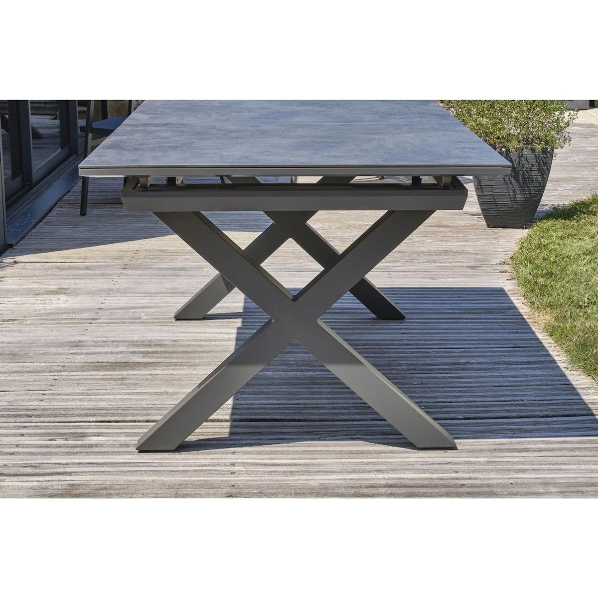 Paris Prix Table de Jardin Extensible en Céramique  Floride  180-240cm Gris Anthracite
