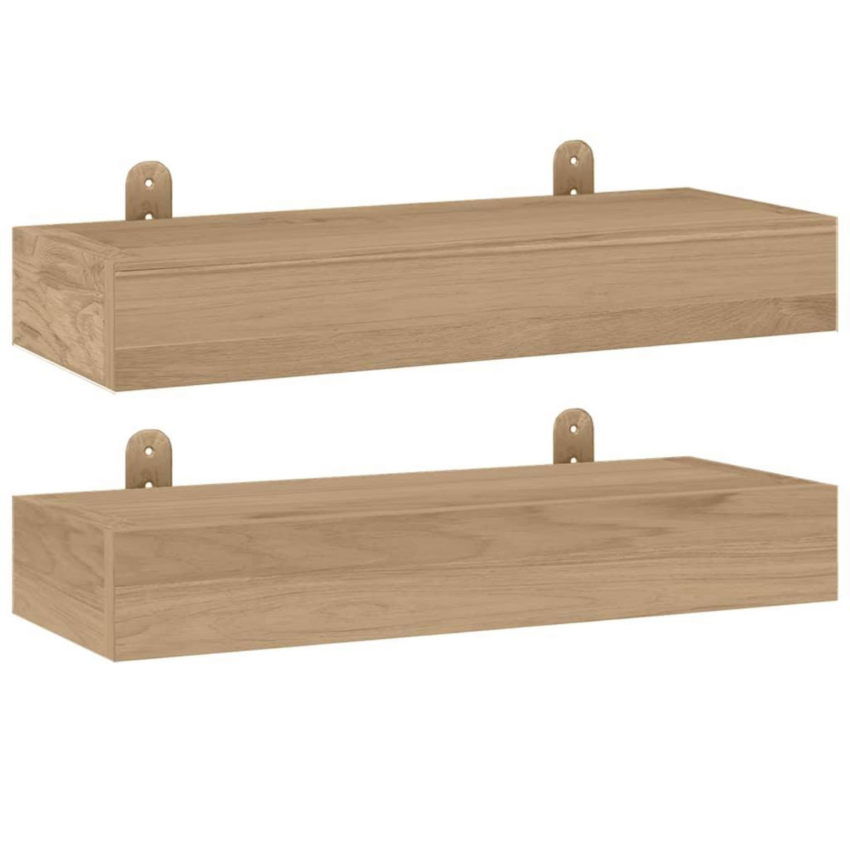 VIDAXL Etageres murales 2 pcs 40x15x4 cm bois de teck massif