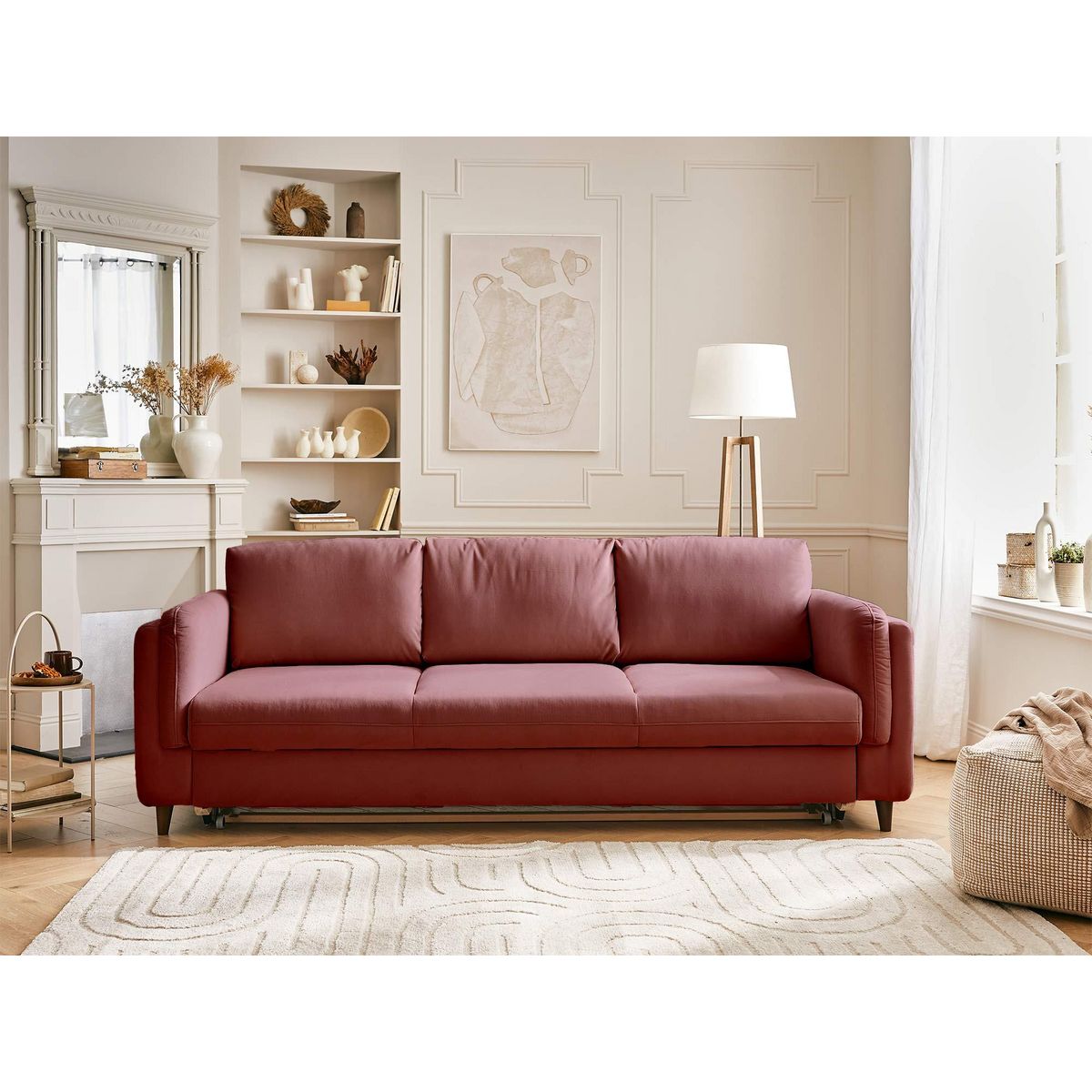 LISA DESIGN Brooke - canapé 3 places - convertible - en velours