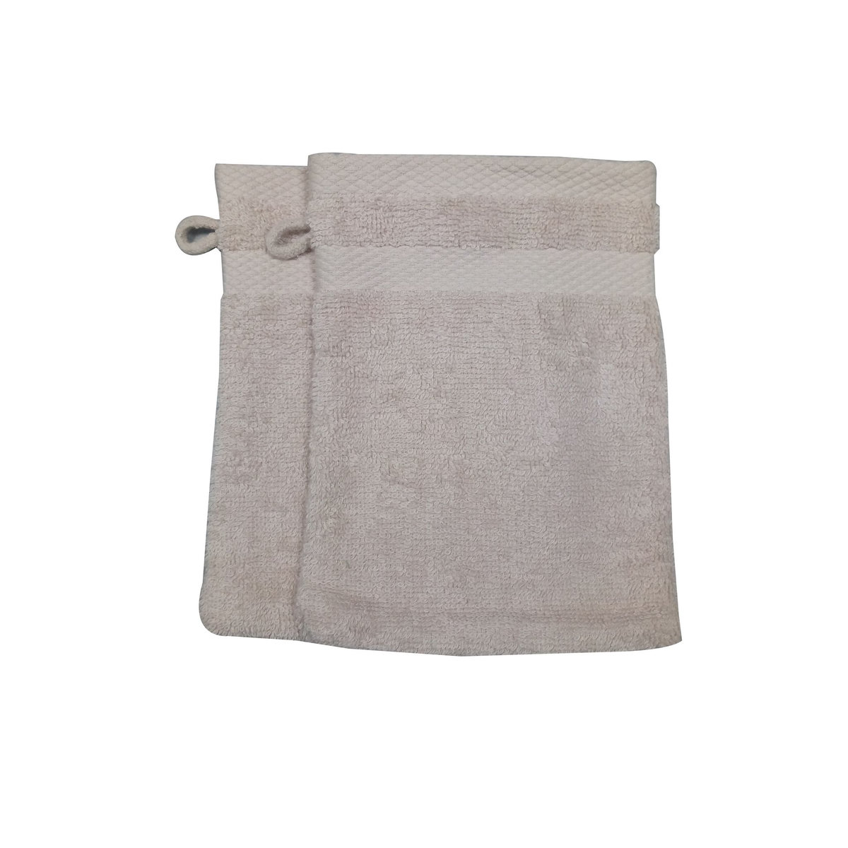 ACTUEL Lot 2 gants de toilette uni en coton tissé 500 g/m²