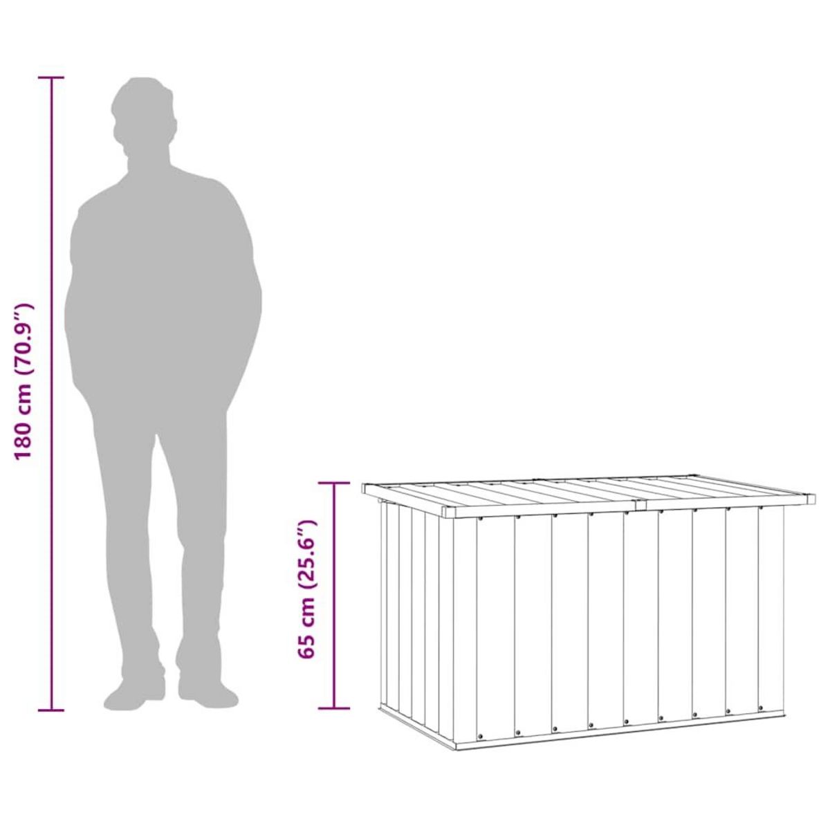 VIDAXL Boîte de rangement de jardin Gris 109x67x65 cm