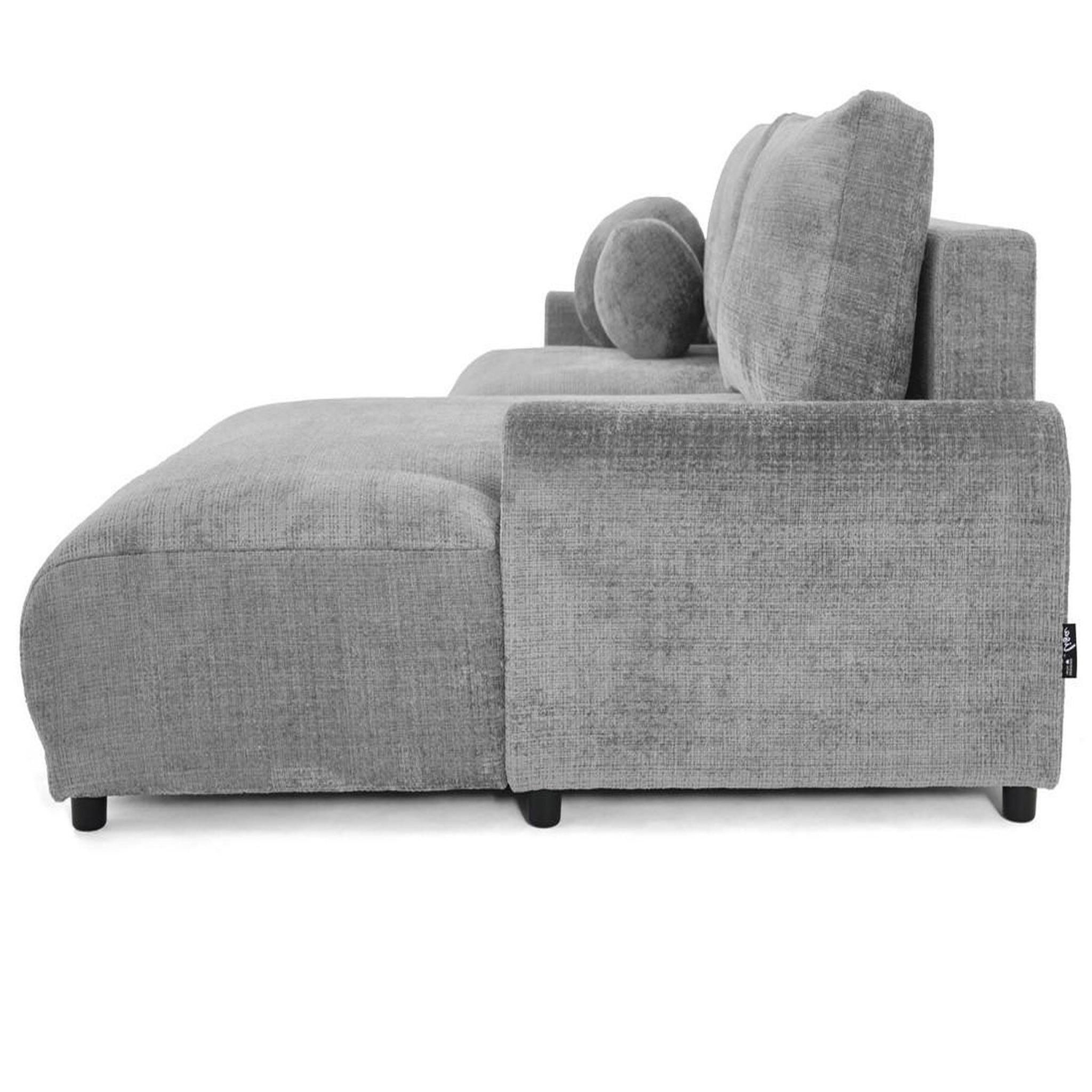 Voir la diapositive 6 : BEST MOBILIER Nelly - canapé d'angle droit 4 places convertible avec coffre en velours texturé