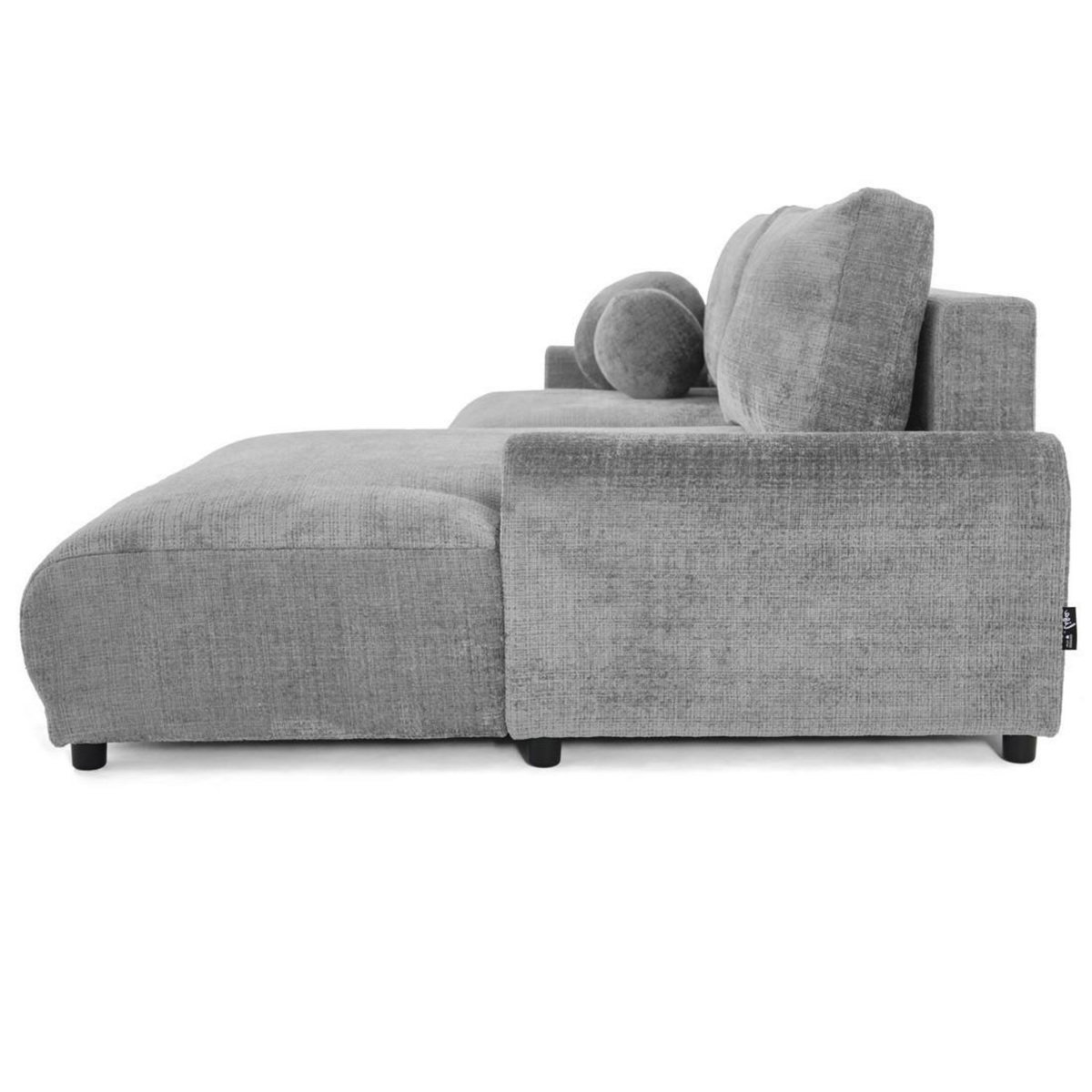 LISA DESIGN Nelly - canapé d'angle droit 4 places convertible avec coffre en velours texturé