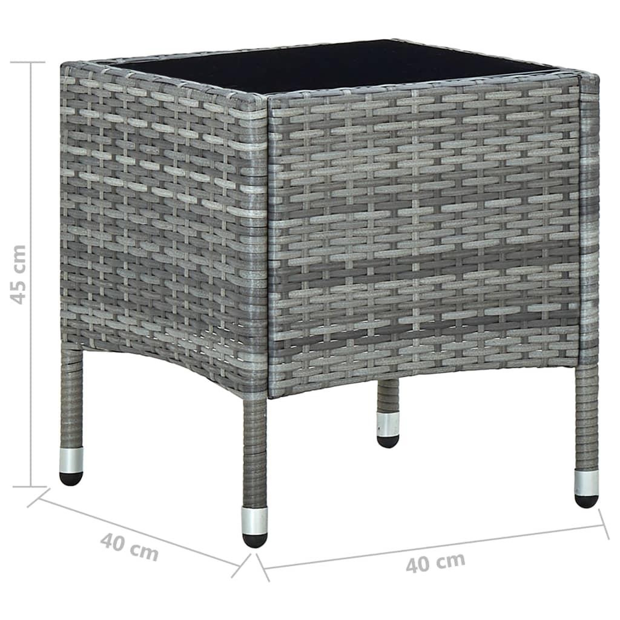 Voir la diapositive 6 : VIDAXL Table de jardin Gris 40x40x45 cm Resine tressee