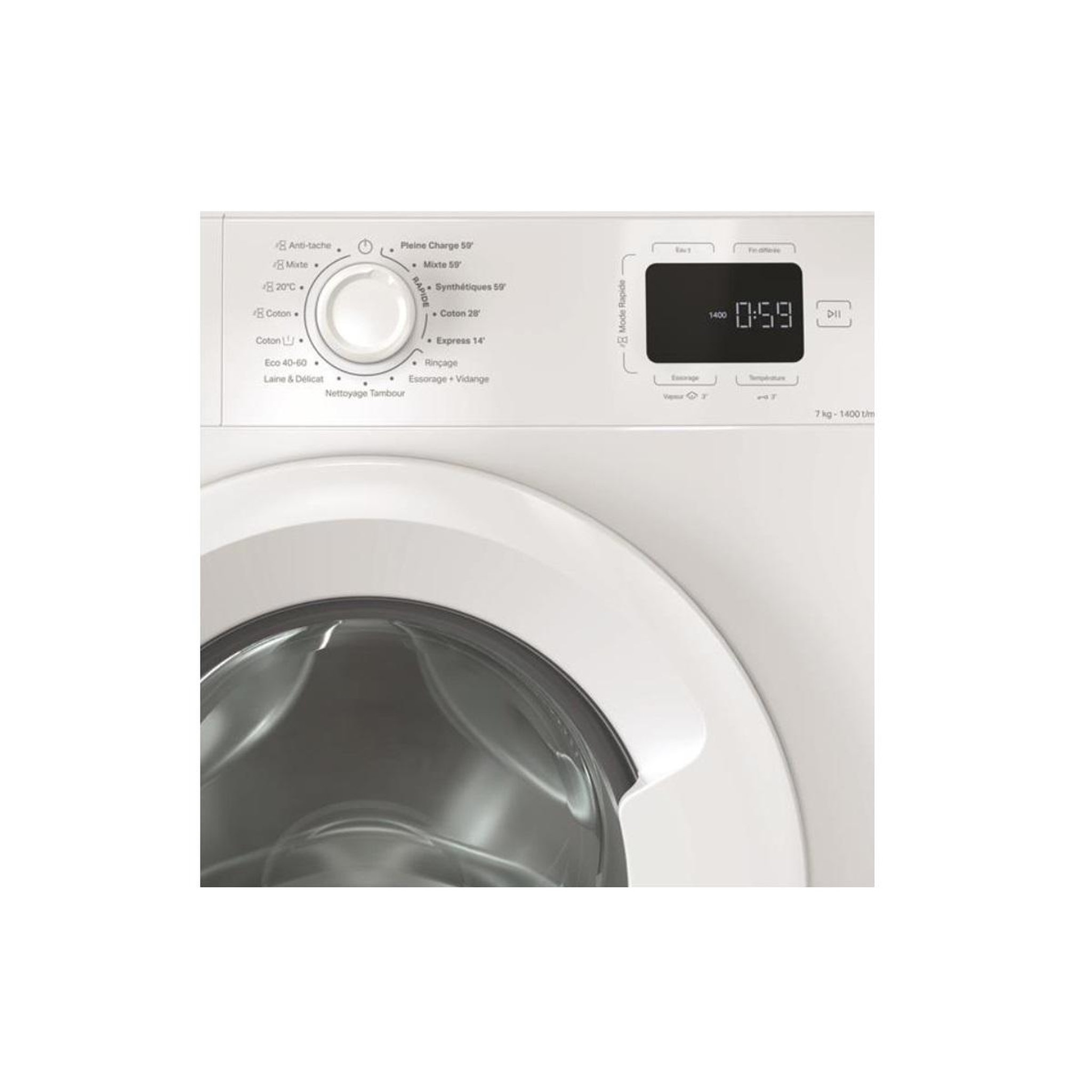 Voir la diapositive 5 : Indesit Lave-linge frontal 7kg 1400 tours/min blanc - im764mytimefr