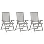 Voir la diapositive 2 : VIDAXL Chaises inclinables de jardin lot de 3 et coussins Bois acacia