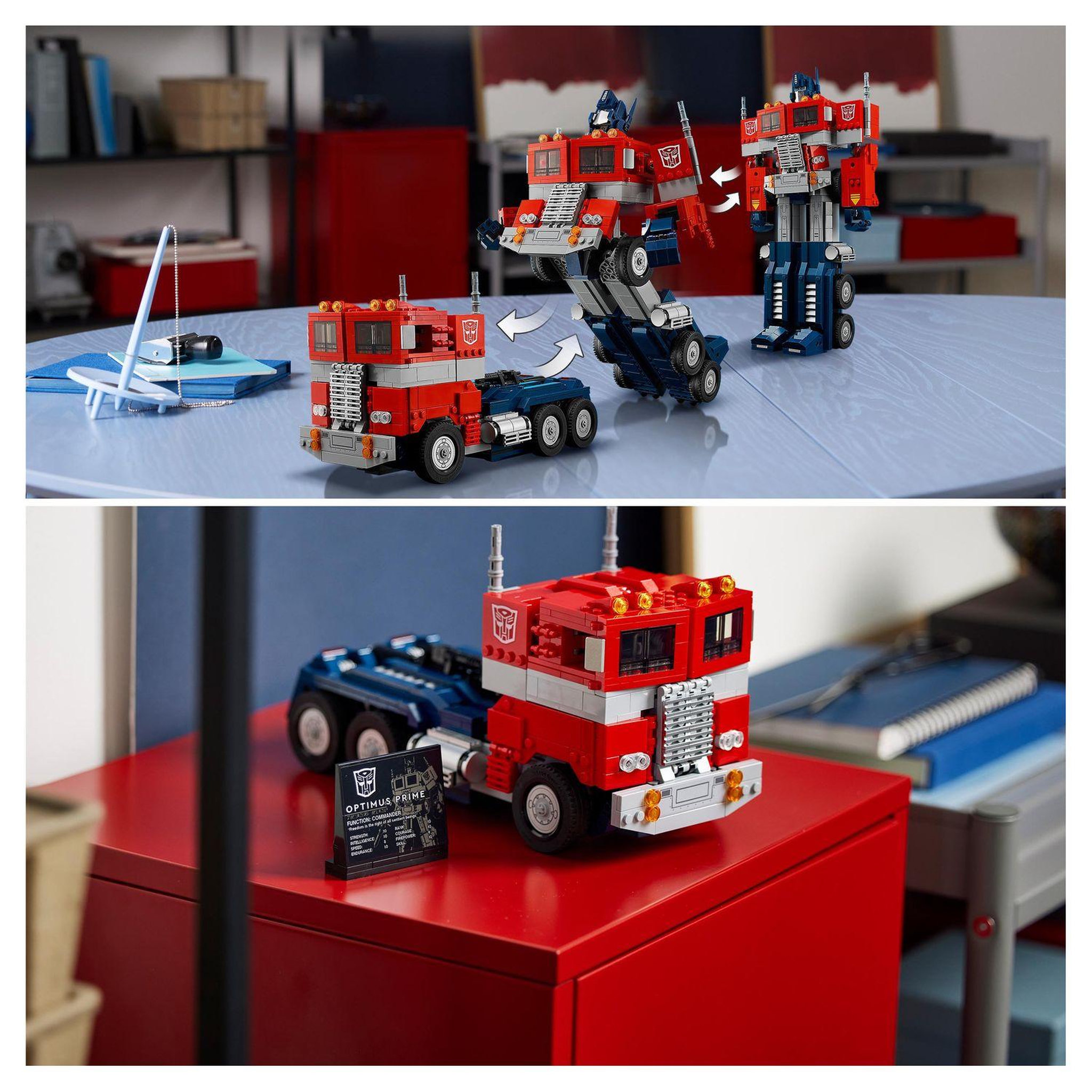 Voir la diapositive 5 : LEGO Icons 10302 Optimus Prime, Figurine Autobot Robot de Transformers, Maquette Camion