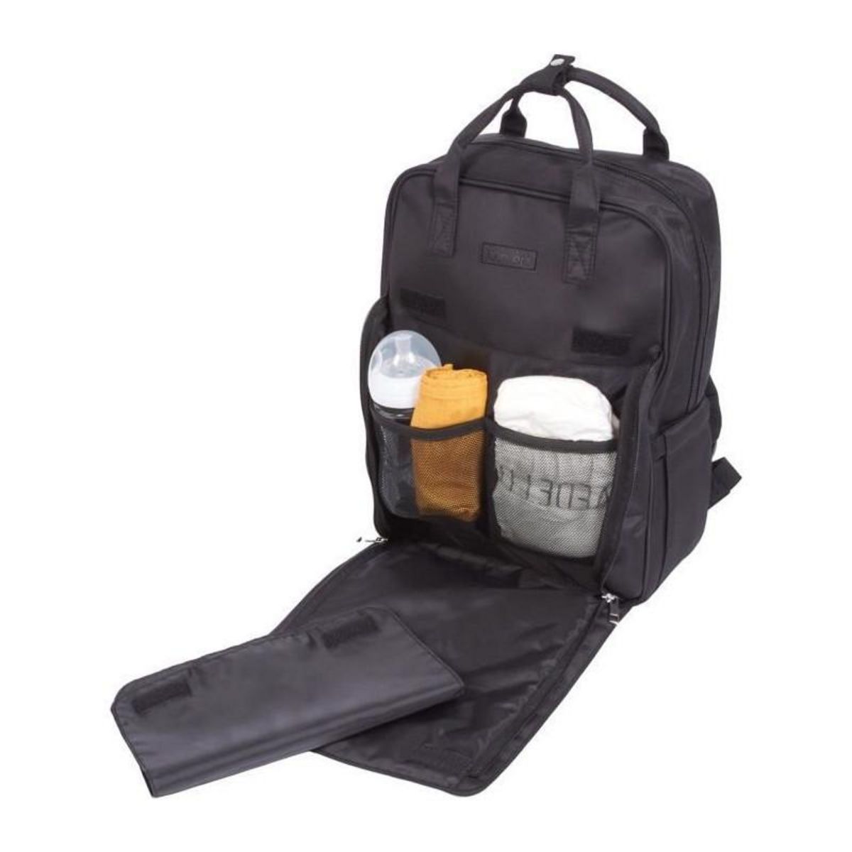 TINEO Sac a langer - TINEO- Forme sac a dos - Matelassé - Noir