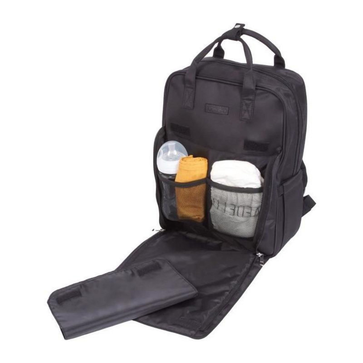 TINEO Sac a langer - TINEO- Forme sac a dos - Matelassé - Noir