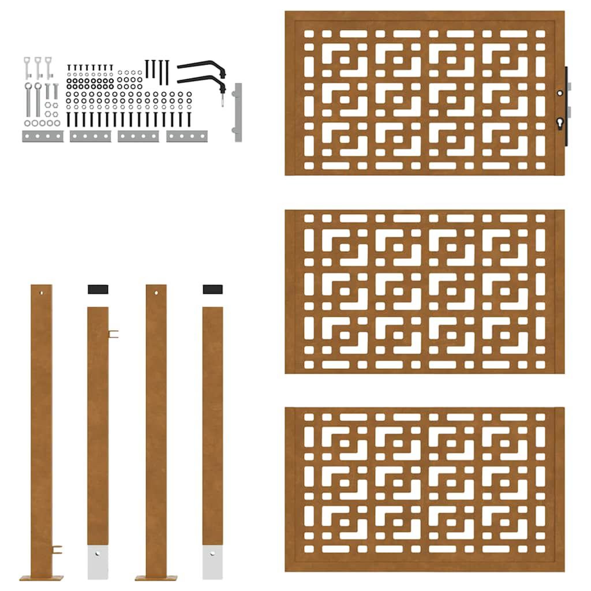 Voir la diapositive 5 : VIDAXL Porte de jardin acier resistant aux intemperies design croise