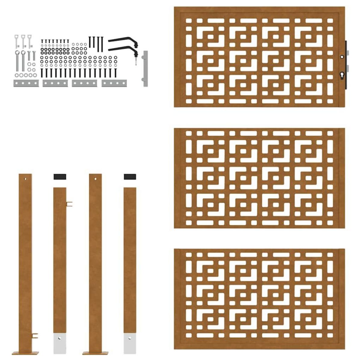 VIDAXL Porte de jardin acier resistant aux intemperies design croise