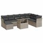 Voir la diapositive 2 : VIDAXL Salon de jardin 9 pcs avec coussins gris clair resine tressee