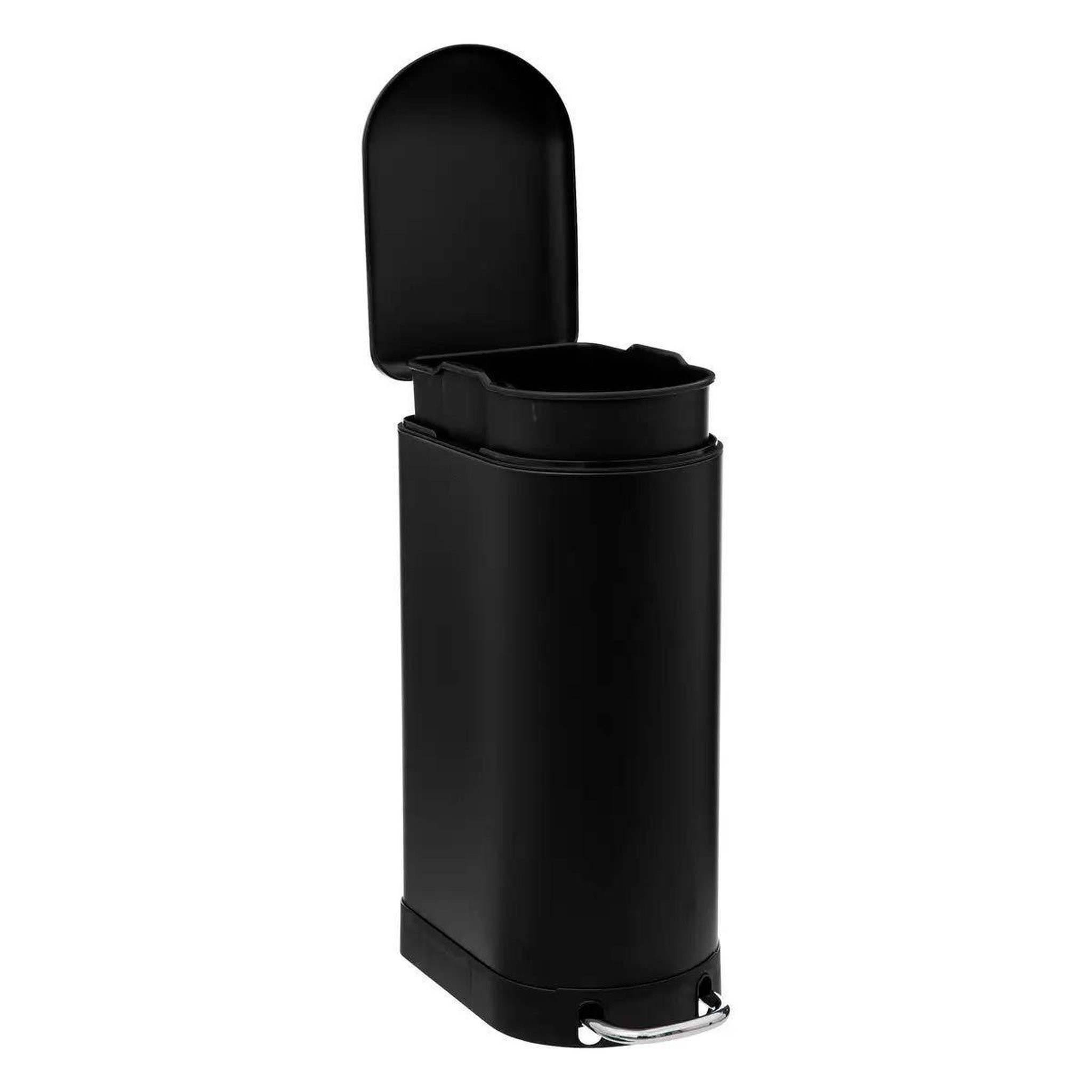 Voir la diapositive 3 : FIVE Poubelle de cuisine fine en métal  ariane  30l noir
