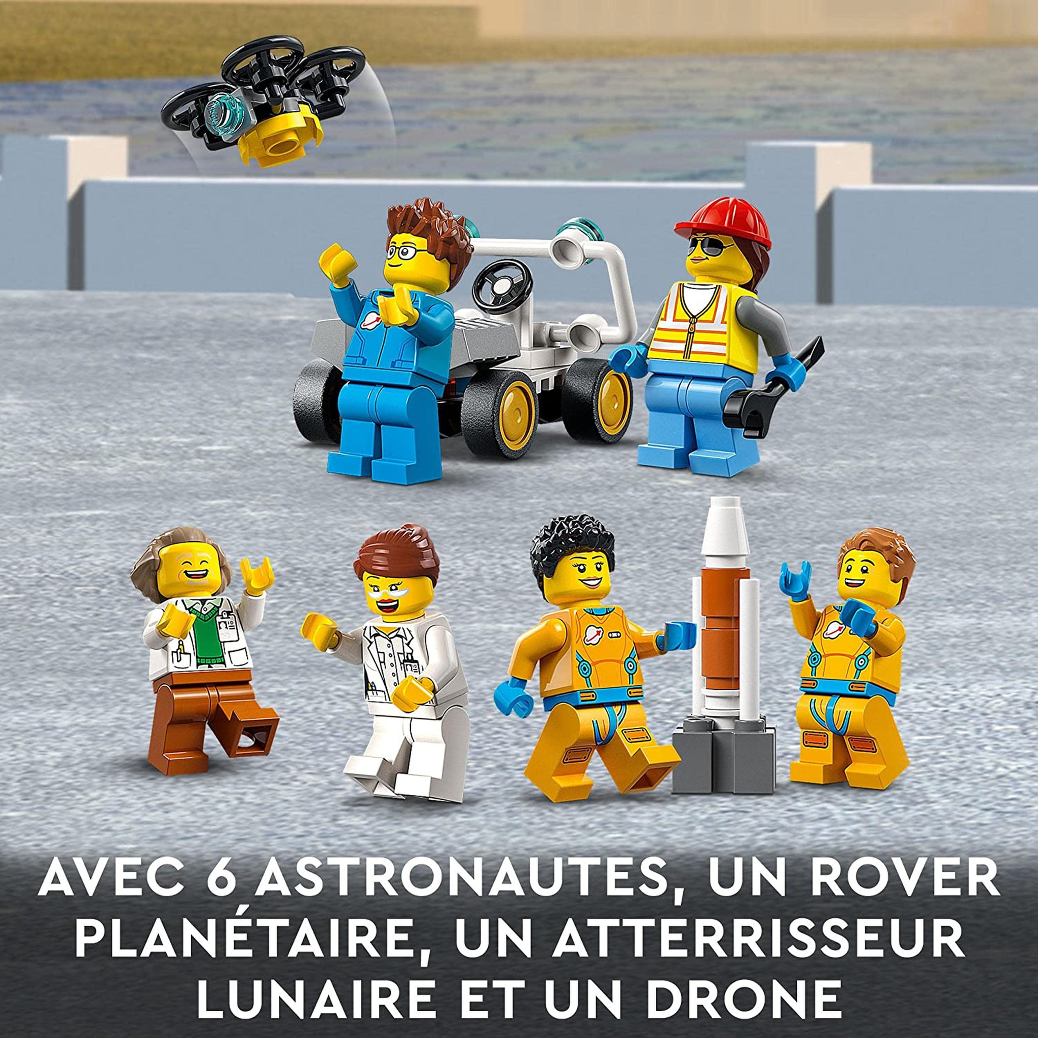 Voir la diapositive 7 : LEGO City 60351 La Base De Lancement De La Fusée, Module Spatial, Jouet Inspiré de la NASA avec Planet Rover, Observatoire et 7 Minifigures Astronautes