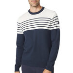 TBS Pull Marine/Blanc Homme TBS TOBIERON. Coloris disponibles : Bleu